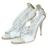 White metallic sandals