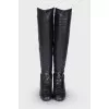 Boots in leather and textile
