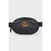 Поясна сумка Black Matelassé Leather GG Marmont