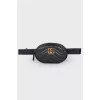 Поясна сумка Black Matelassé Leather GG Marmont