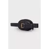 Поясна сумка Black Matelassé Leather GG Marmont