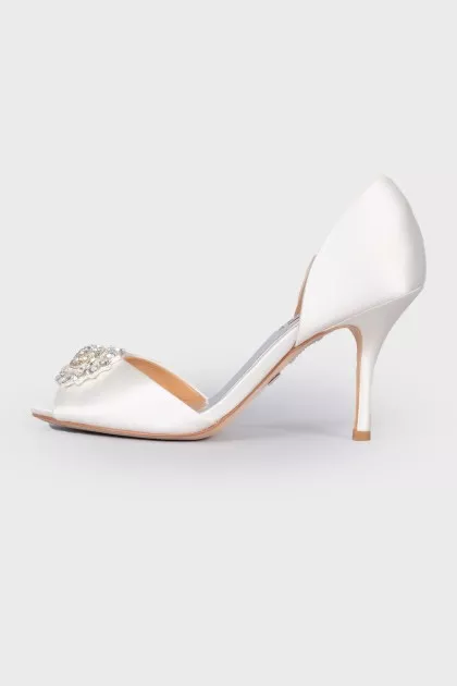 White shoes with rhinestones