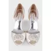 White shoes with rhinestones