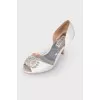 White shoes with rhinestones