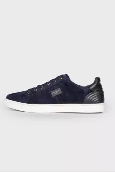 Men's blue suede sneakers