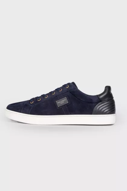 Men's blue suede sneakers