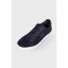 Men's blue suede sneakers