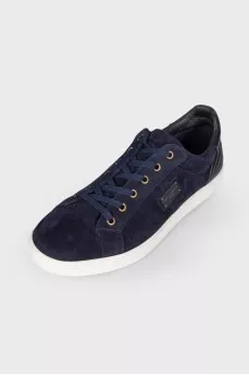 Men's blue suede sneakers
