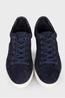 Men's blue suede sneakers