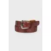 Men's brown leather belt