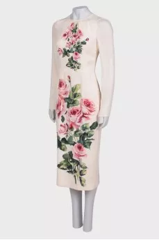 Floral print silk dress with tag
