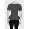 Gray blouse with peplum