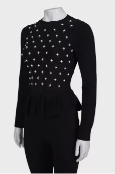 Black sweater with pearls
