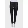Leather trousers with zip pockets