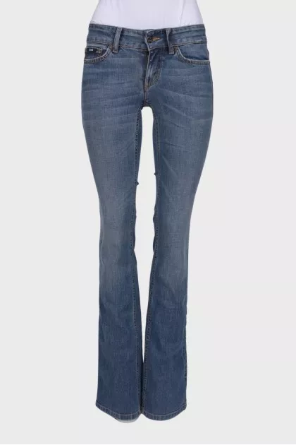 Flared low rise jeans