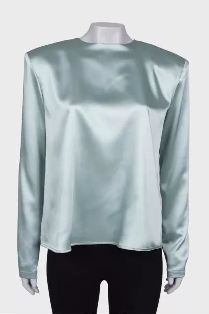 Satin open back blouse