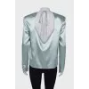 Satin open back blouse