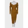 Mustard draped dress
