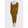 Mustard draped dress