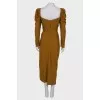 Mustard draped dress