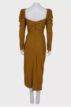 Mustard draped dress