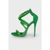 Sandals with metal inserts