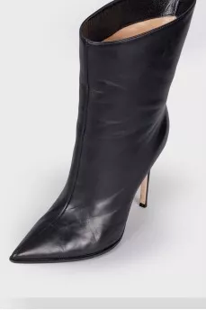 Leather ankle boots with stiletto heels