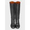 Green low heel boots
