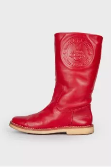 Red padded boots