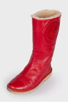 Red padded boots