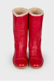 Red padded boots