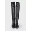 Flat leather over the knee boots