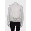 Semi-sheer button-down blouse