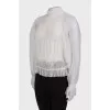 Semi-sheer button-down blouse