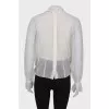 Semi-sheer button-down blouse