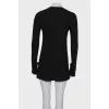 Dress with ruffles on the cuffs and hem