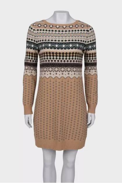 Beige patterned dress