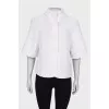 White short sleeve cardigan