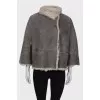 Sheepskin coat made of genuine leather