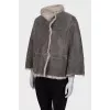 Sheepskin coat made of genuine leather