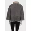 Sheepskin coat made of genuine leather