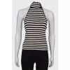 Striped open back top
