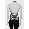 Striped open back top