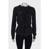 Black blouse with ruffles