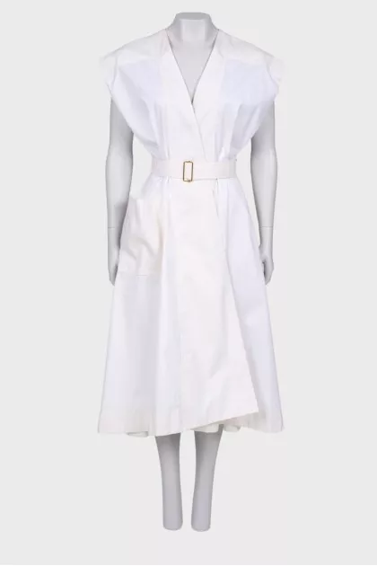 White wrap dress with belt