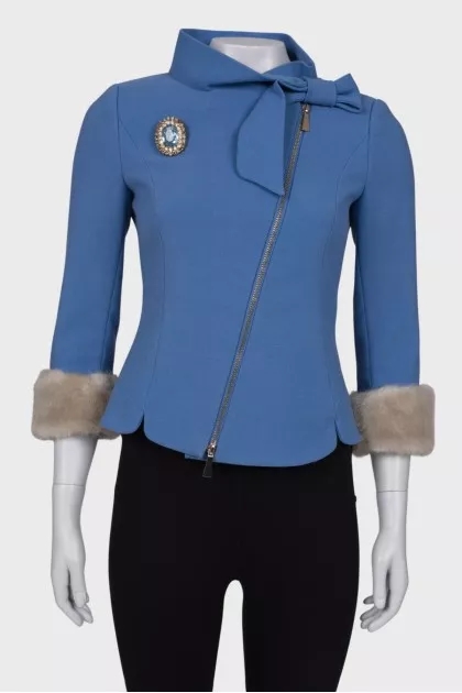 Jacket with fur cuffs