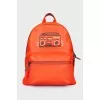 Coral leather backpack