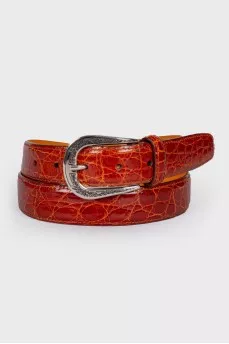 Men's crocodile leather belt