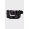 Men's black crocodile leather belt