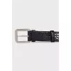 Men's black crocodile leather belt